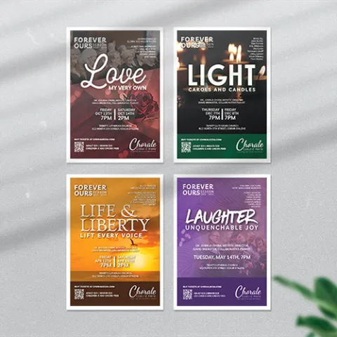 a photo of four different poster designs 