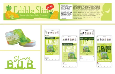 image of the logo and packaging of B.O.B Slimes