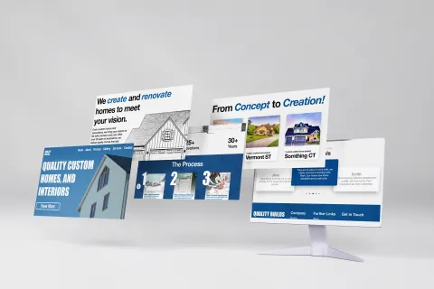 Mockup of a website design for a contractor website