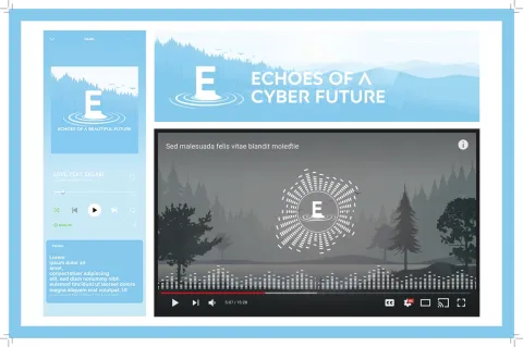 Echoes of a Beautiful Future social media logo design and social media graphics