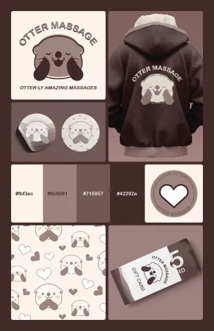 image of otter massage logo and swag