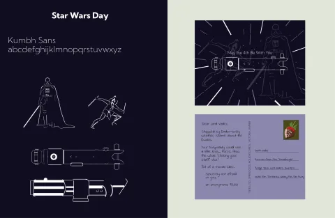 card for star wars day made out of type