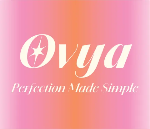Logo titled "Ovya, Perfection Made Simple" on a Gradient background