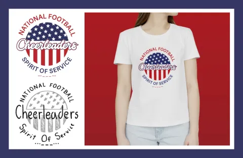 National Football Cheerleaders Spirit of Service t-shirt and logo