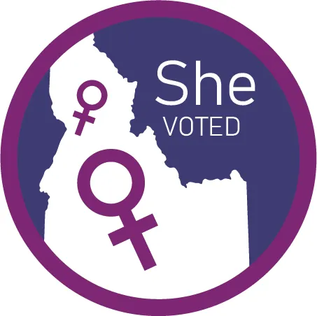 A logo design for She Votes idaho